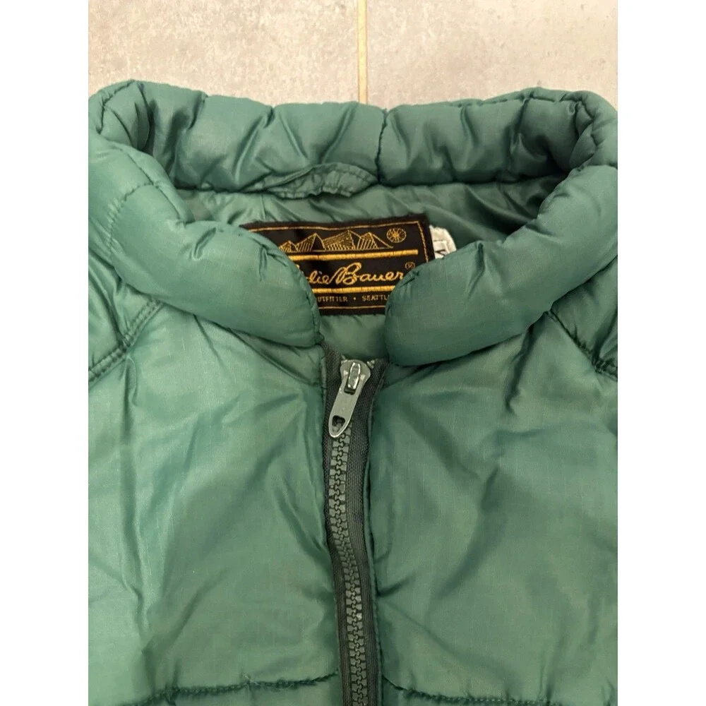 Vintage Eddie Bauer Goose Down Vest Late 70's Early 80s Men's Size Medium Green